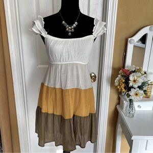 Colorblock Off-Shoulder Summer Dress